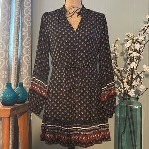 Anthropologie Greylin Boho Penny Print Ruffle Tiered Dress